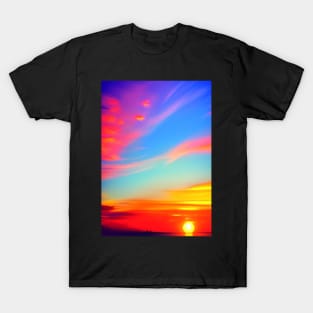 CUTE COLORFUL OCEAN SUNSET T-Shirt